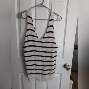 Marine Layer Black and Cream Knit Top